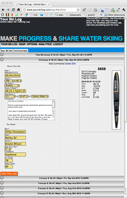 Your Ski Log Desktop Application for Water Skiers